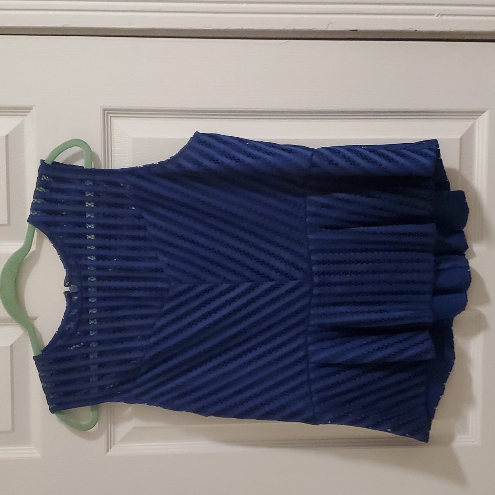 XL New York & Company royal blue peplum top.